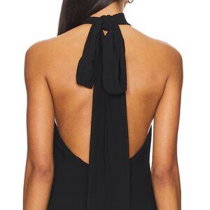 Amanda Uprichard Halter Top Tie Closure Black Cotton Backless Women's Medium